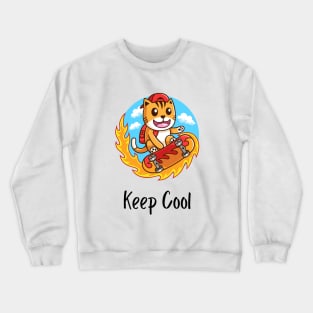 Keep Cool funny cat design Crewneck Sweatshirt